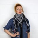 Kufiya - black - grey-light grey - Shemagh - Arafat scarf