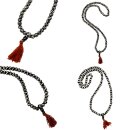Prayer chain beads black-white Necklace Mala chain...