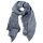 Scarf with fringes greyish blue mélange look 80x185cm glitter stripes scarf