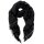 Scarf with fringes black mélange look 80x185cm glitter stripes scarf