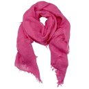 Schal mit Fransen pink 70x190cm luftig gewebt Leinenschal...