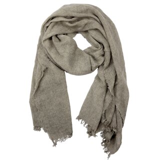 Scarf with fringes brown 80x190cm airy woven scarf neckerchief