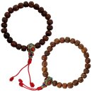 Armband Rudraksha Perlen Messing Toddel rot Mala Kette...