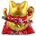 Glückskatze Maneki-neko Winkekatze Porzellan 21cm gold winkende Katze Lucky cat