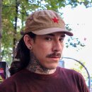 Army cap military cap star side accent zipper peaked cap hat visor hat