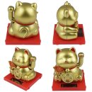 Lucky cat Mini Maneki-neko medal solar 5cm waving cat