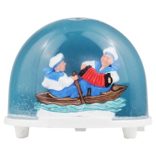 Snow dome snow globe shaking ball sailor seaman rowing boat