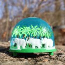 Snow dome snow globe shaking ball white elephants palm trees