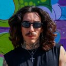 Narrow sunglasses - Evil Eagle - biker glasses - 6,5x4 cm - black