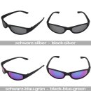 Schmale Sonnenbrille Bikey seven Bikerbrille 6,5x4,5cm matt schwarz