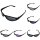 Schmale Sonnenbrille Bikey seven Bikerbrille 6,5x4,5cm matt schwarz