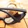 Schmale Sonnenbrille Bikey seven Bikerbrille 6,5x4,5cm matt schwarz