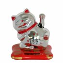 Lucky cat on pedestal - Maneki Neko - Waving cat - 10,5 -...