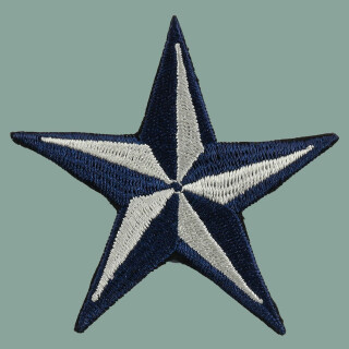 Aufnäher - Nautischer Stern - dunkelblau-weiß - Patch