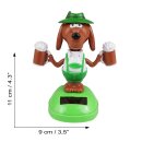 Armaturenbrett Wackelfigur Hund in Lederhose Bier Bayern Solarfigur