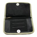 Tabakbeutel aus Glattleder - schwarz-braun-beige - Tabaktasche