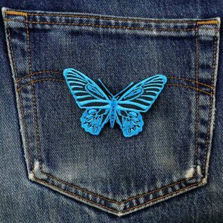 Aufnäher - Schmetterling - blau - Patch