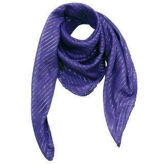 Cotton Scarf blue-ultramarine Lurex silver squared kerchief