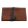 Tabakbeutel aus Glattleder mit Band - cognac - Tabaktasche
