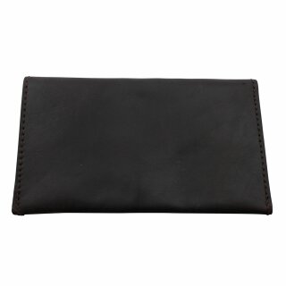 Tobacco pouch made of smooth leather - brown-dark - Tobacco bag