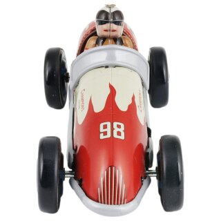 Blechspielzeug Oldtimer Racer grau rot Vintage Rennauto Auto Blechauto