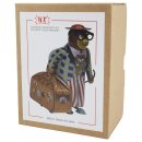 Tin toy porter monkey business suitcase carrier traveler tin figure