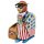 Tin toy porter monkey business suitcase carrier traveler tin figure