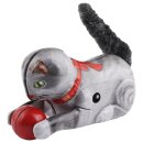 Tin toy cat grey with ball rolling cat kitten tin cat