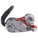 Tin toy cat grey with ball rolling cat kitten tin cat