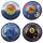24x Tin toy roundabout with rocket tin spinning top