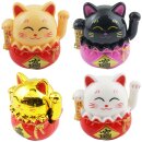 Glückskatze Mini Maneki-neko im Sack Solar 5cm...