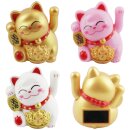 Glückskatze Mini Maneki-neko Freude Solar 5cm...