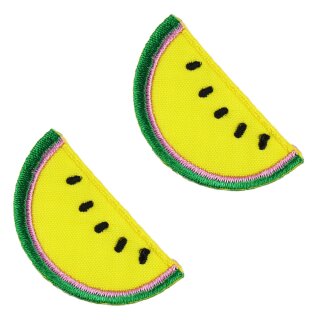 Aufnäher Wassermelone klein gelb 2er Set Patch
