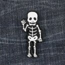 Patch - Skeleton waving - black-white