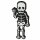 Patch - Skeleton waving - black-white