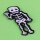 Patch - Skeleton waving - black-white