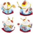 Keramik Kätzchen Kleine Glückskatzen weiß 5er Set Modell 8