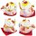 Keramik Kätzchen Kleine Glückskatzen weiß 5er Set Modell 8