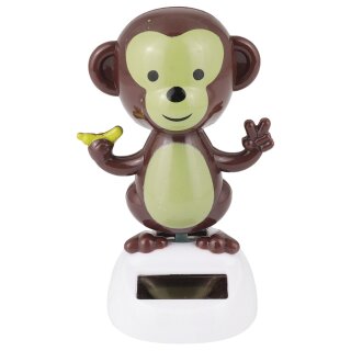 Armaturenbrett Wackelfigur Affe braun Äffchen mit Banane Solarfigur