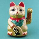 Lucky cat made of ceramic - Maneki Neko - Waving cat - 17 cm - gold