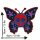Patch - Butterfly Skull red purple blue