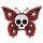 Patch - Butterfly Skull red white black