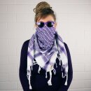 Kufiya - white - purple - Shemagh - Arafat scarf
