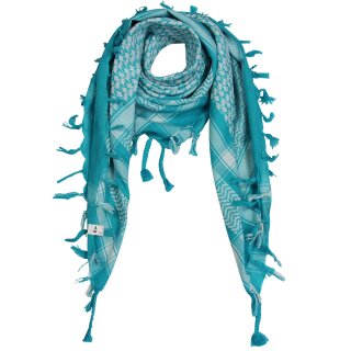 Kufiya - turquoise - white - Shemagh - Arafat scarf