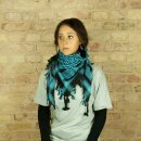Kufiya - black - turquoise - Shemagh - Arafat scarf