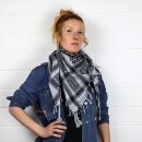 Kufiya - grey-light grey - black - Shemagh - Arafat scarf