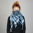 Kufiya - blue-light blue - black - Shemagh - Arafat scarf