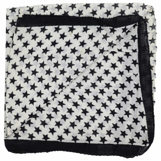 Baumwolltuch - Sterne 1,5 cm weiß - schwarz - quadratisches Tuch