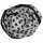 Cotton Scarf - Stars 1,5 cm white - black - squared kerchief