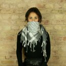 Kufiya - grey - white - Shemagh - Arafat scarf